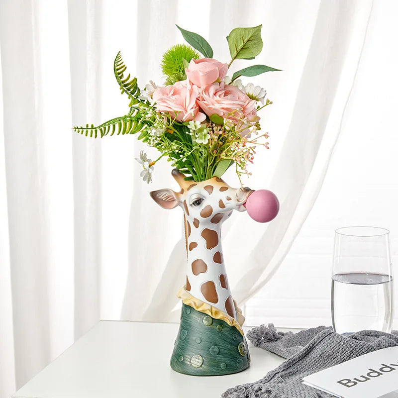 Vaso Decorativo Artistico Zebra e Giraffa