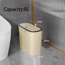Pattumiera Slim Salvaspazio per Bagno con Coperchio a Pressione – Bidone per Rifiuti Stretta per Fessure, Ideale per Raccolta Differenziata