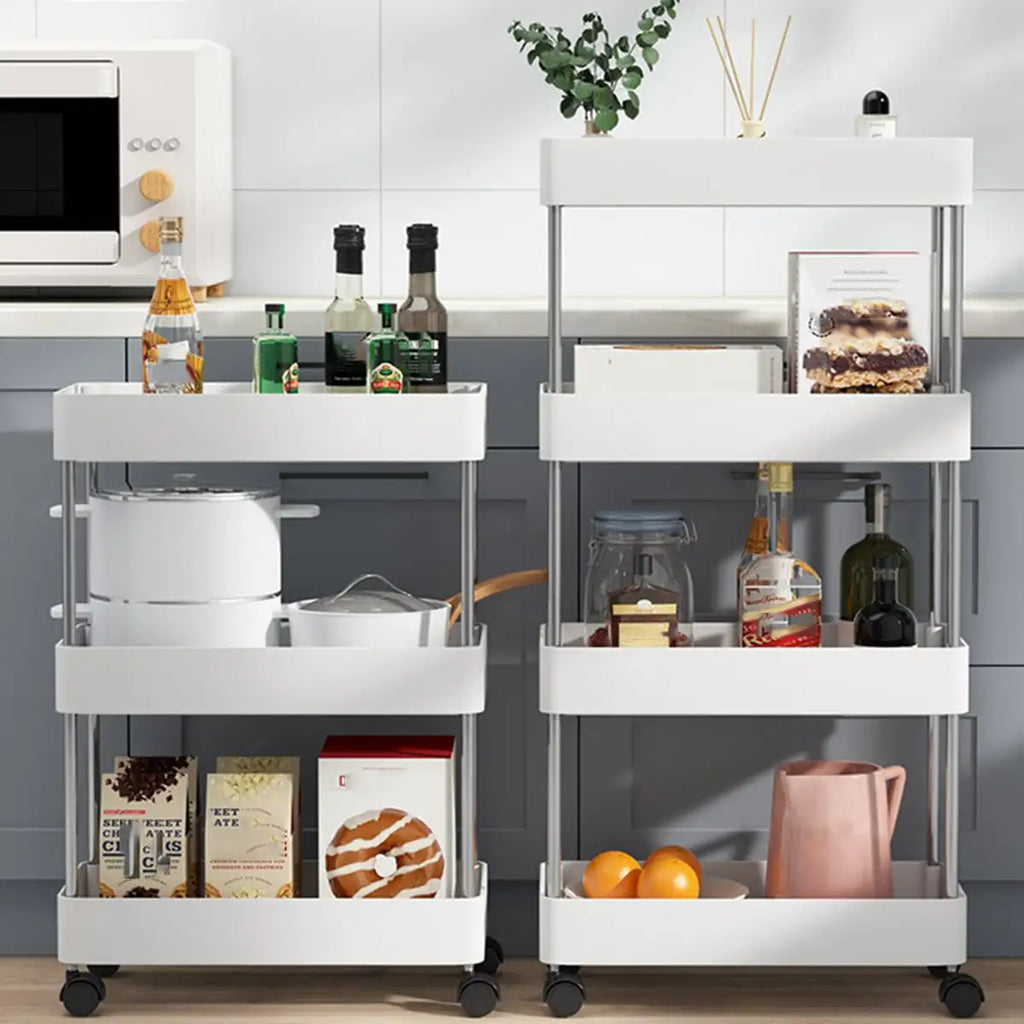 Carrello Mobile 3/4 Ripiani – Scaffale Organizzatore Scorrevole per Cucina, Bagno e Soggiorno