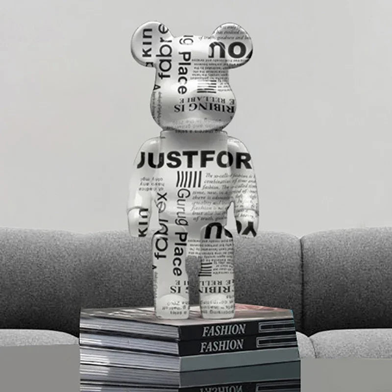 Portachiavi Orso Graffiti in Resina – Figurina Decorativa e Organizer Multiuso per Casa, Scrivania e Mensola | Design Moderno e Creativo