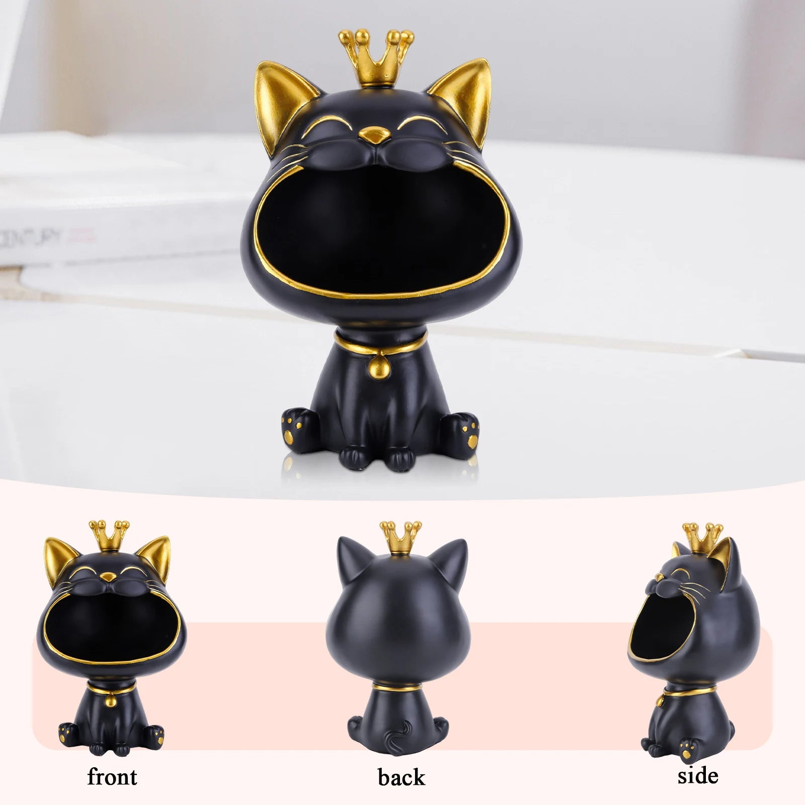 Vassoio Portachiavi Gatto della Fortuna – Ornamento Decorativo e Idea Regalo Elegante
