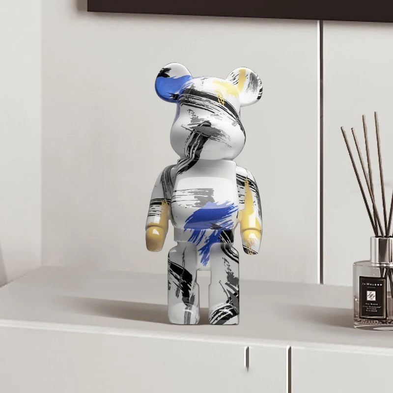 Portachiavi Orso Graffiti in Resina – Figurina Decorativa e Organizer Multiuso per Casa, Scrivania e Mensola | Design Moderno e Creativo