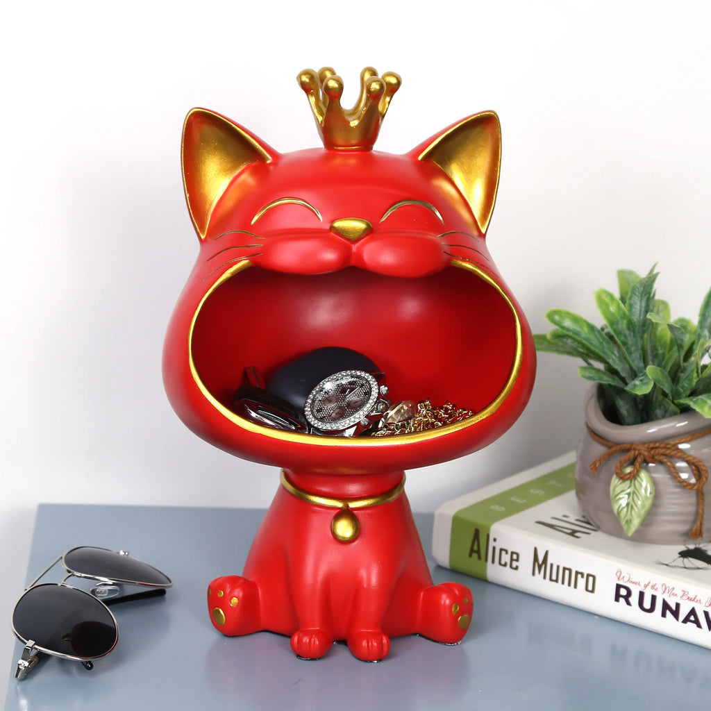 Vassoio Portachiavi Gatto della Fortuna – Ornamento Decorativo e Idea Regalo Elegante