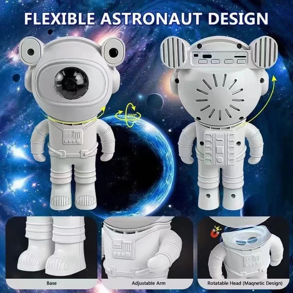 Proiettore Stellare Bluetooth Astronauta – Lampada LED Notturna per Camera, Aurora e Luna
