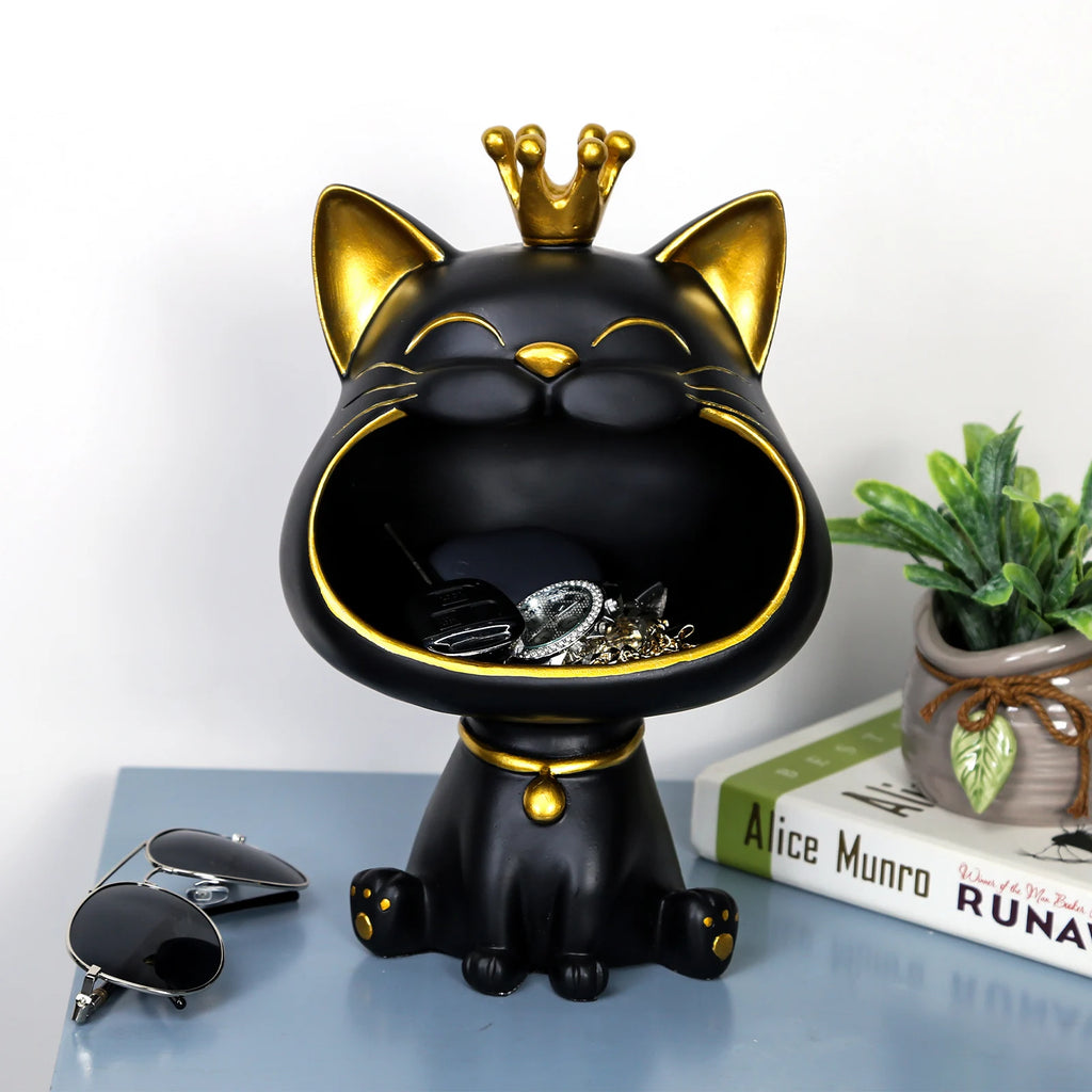 Vassoio Portachiavi Gatto della Fortuna – Ornamento Decorativo e Idea Regalo Elegante