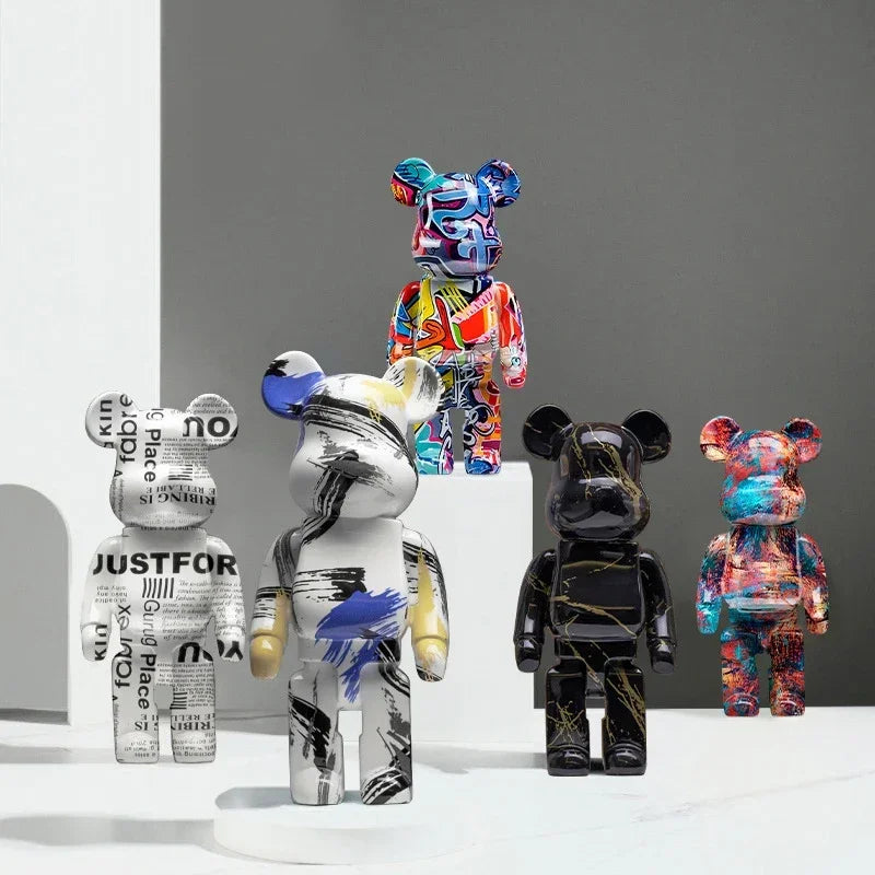 Portachiavi Orso Graffiti in Resina – Figurina Decorativa e Organizer Multiuso per Casa, Scrivania e Mensola | Design Moderno e Creativo