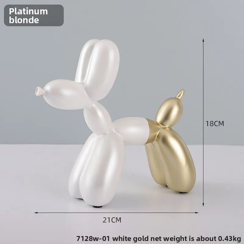 Scultura Cane Palloncino in Resina – Decorazione Moderna Minimalista per Soggiorno e Mobile TV