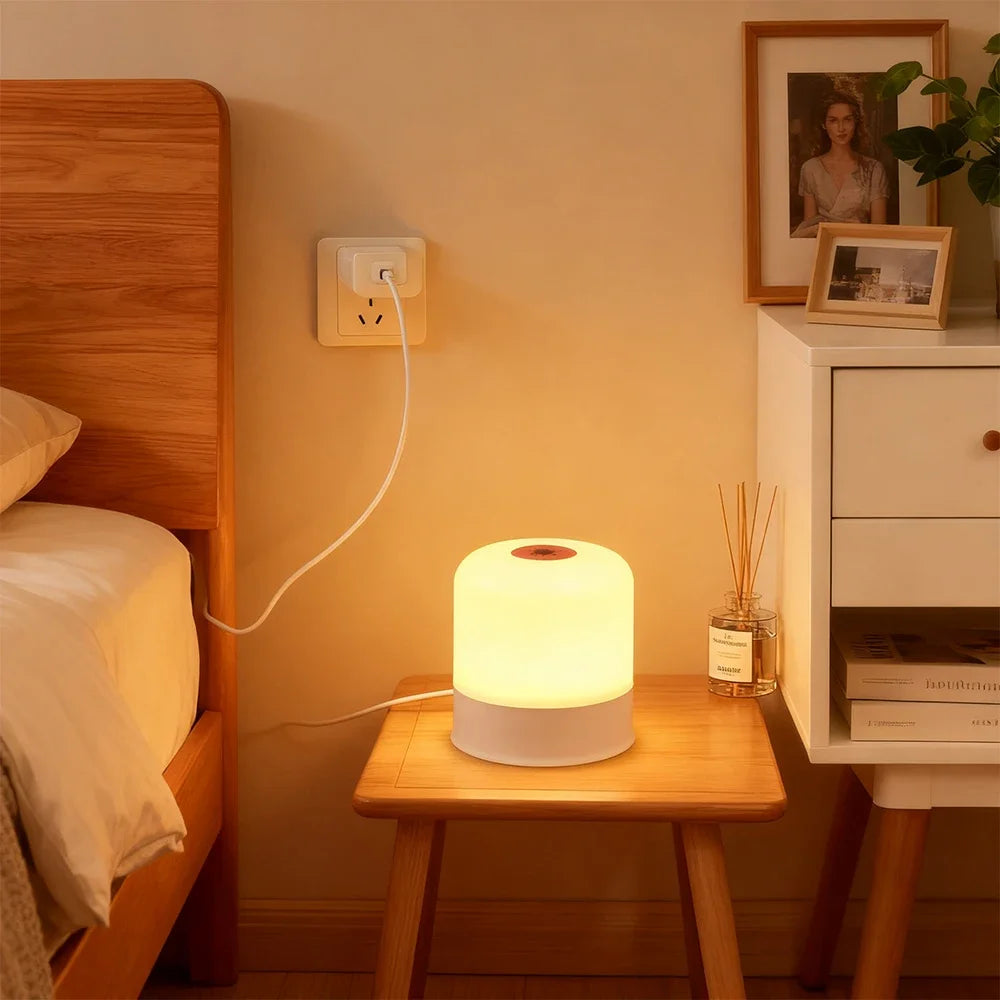 Lampada Notturna LED Touch Dimmabile – Ricaricabile o a Spina per Camera, Scrivania e Comodino