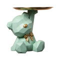 Portachiavi Orso Geometrico in Resina – Figurina Decorativa con Vassoio per Ingresso, Scrivania e Casa