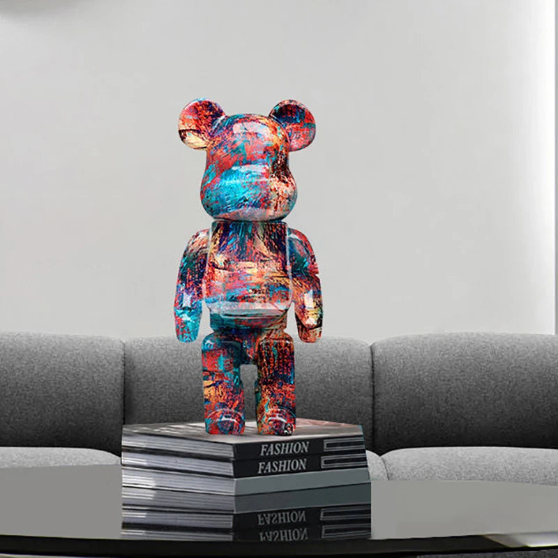 Portachiavi Orso Graffiti in Resina – Figurina Decorativa e Organizer Multiuso per Casa, Scrivania e Mensola | Design Moderno e Creativo