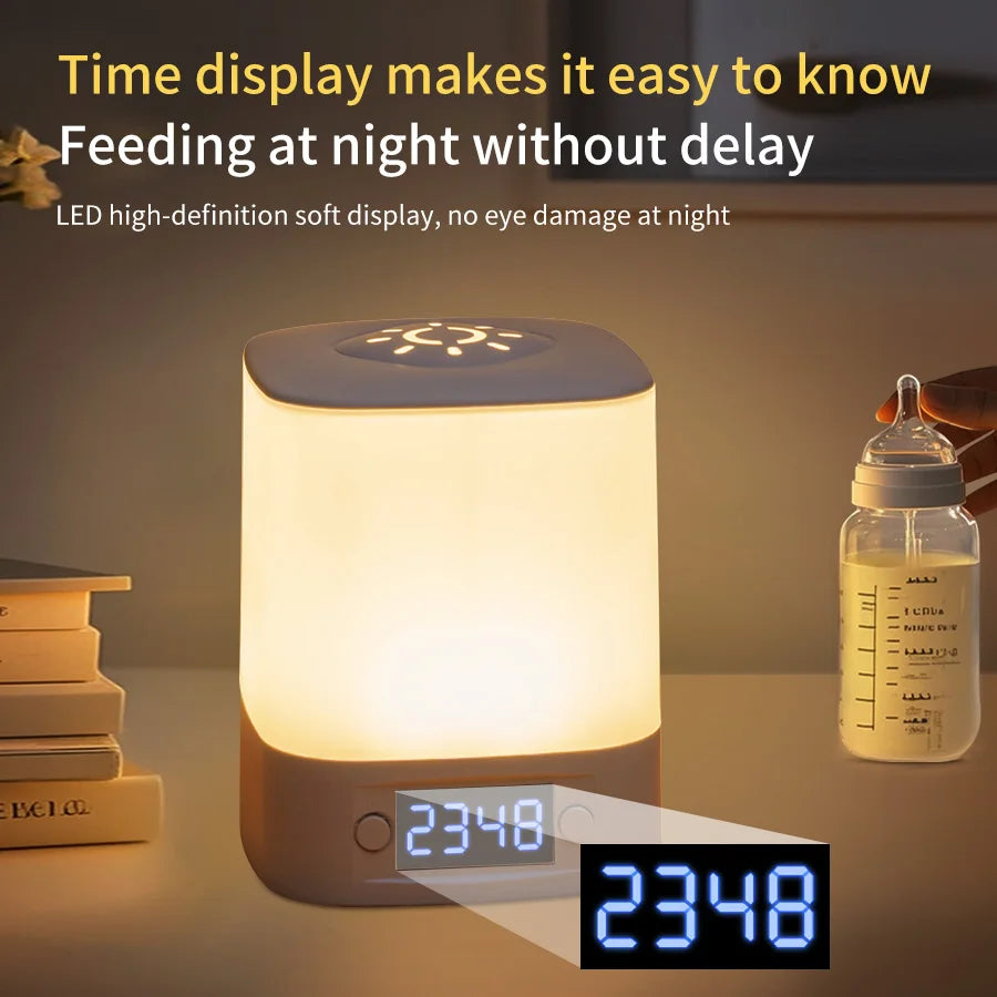 Lampada Notturna LED Ricaricabile con Display Orologio – Touch USB Regolabile per Camera, Neonati e Lettura