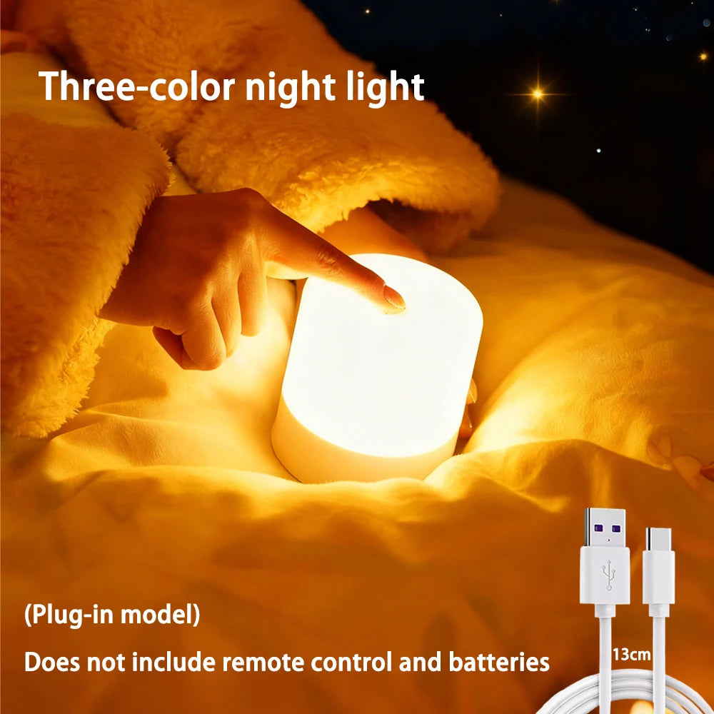 Lampada Notturna LED Touch Dimmabile – Ricaricabile o a Spina per Camera, Scrivania e Comodino