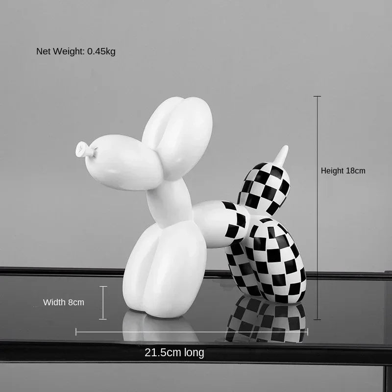 Scultura Cane Palloncino in Resina – Decorazione Creativa Moderna per Casa e Soggiorno