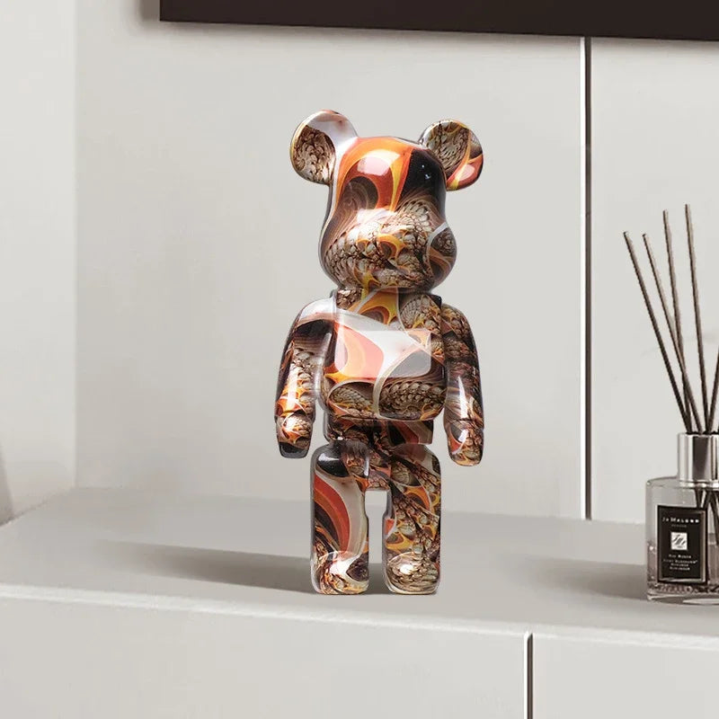 Portachiavi Orso Graffiti in Resina – Figurina Decorativa e Organizer Multiuso per Casa, Scrivania e Mensola | Design Moderno e Creativo
