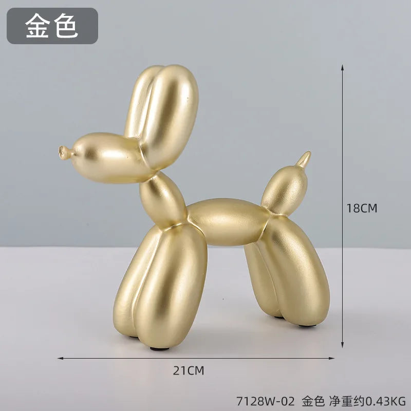 Scultura Cane Palloncino in Resina – Decorazione Moderna Minimalista per Soggiorno e Mobile TV
